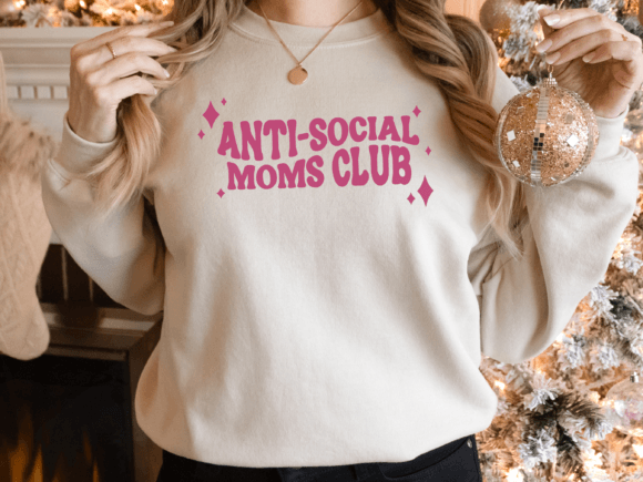Anti-Social Moms Club SVG Graphic for Crafts and Blogs