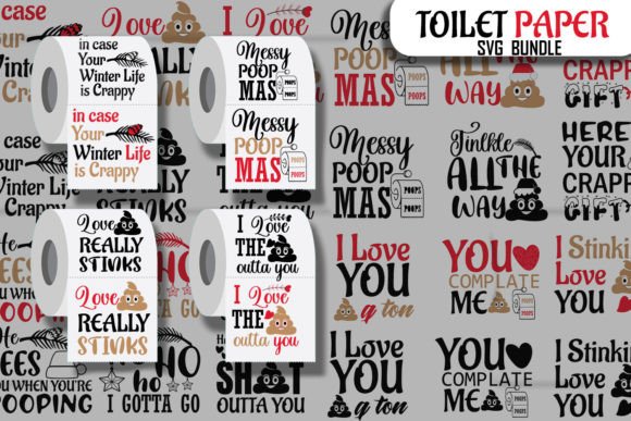 Christmas Toilet Paper Bundle SVG for Crafts and Graphics