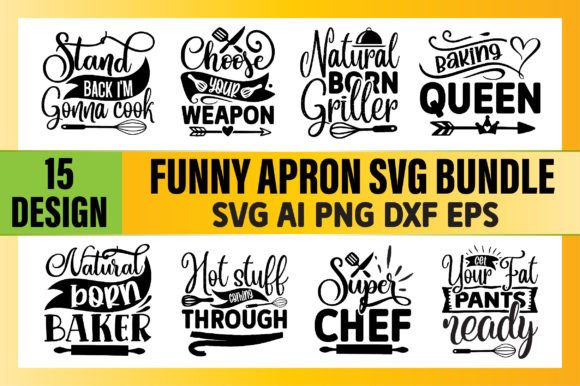 Fun Apron SVG Bundle for Crafts and Graphics