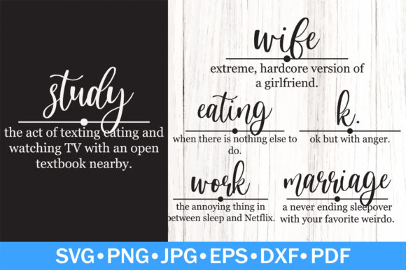 Funny Definitions SVG Bundle Graphics for Crafts