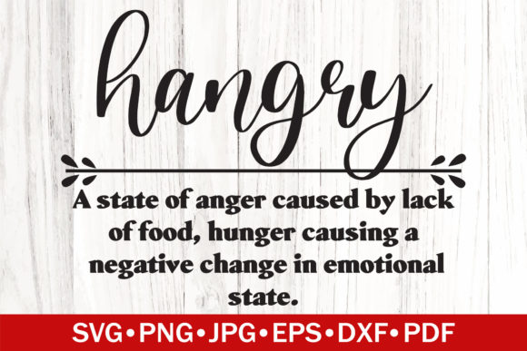 Hangry Funny Definition SVG