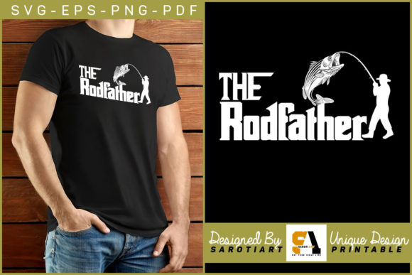 The Rodfather Fishing Funny Design SVG